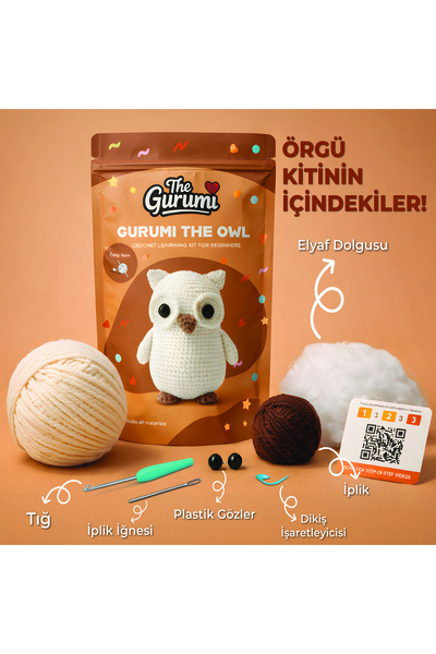 The Gurumi Baykuş - Yeni Başlayanlar İçin Baykuş Amigurumi Örgü Kiti - Videol...