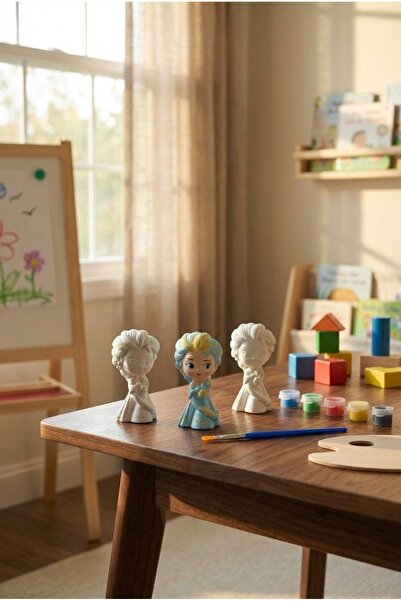 Snow Queen Elsa Themed Concrete Trinket Painting Set Decorative Princess Figure Hobby Set