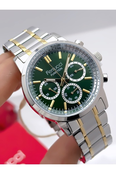 Ferrucci Men's Wristwatch with Steel Cord Function 3 Atm Waterproof with 2 Ye...