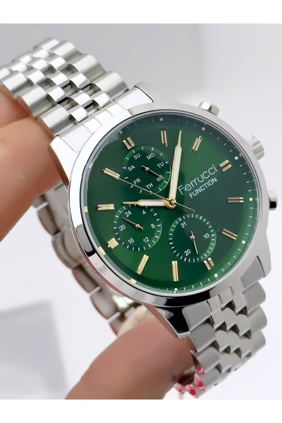Ferrucci Men's Wristwatch with Steel Cord Function 3 Atm Waterproof with 2 Years Warranty+Bracelet as a Gift