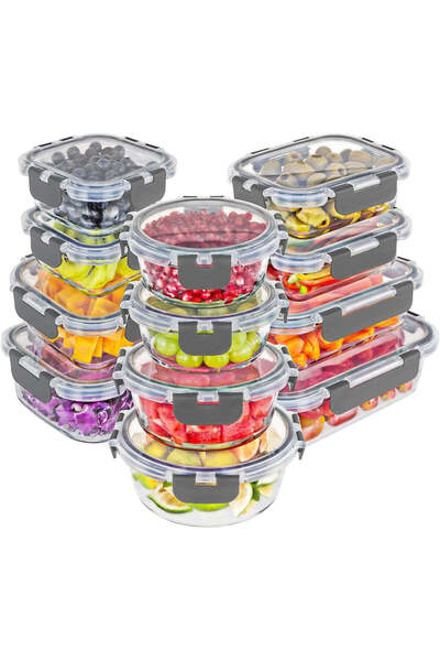 NEXTWAVE Σετ 12 τεμαχίων NextWave ®️   γυάλινες κατσαρόλες, στεγανά καπάκια μ...