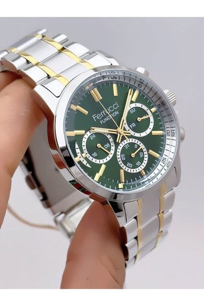 Ferrucci Men's Wristwatch with Steel Cord Function 3 Atm Waterproof with 2 Years Warranty+Bracelet as a Gift