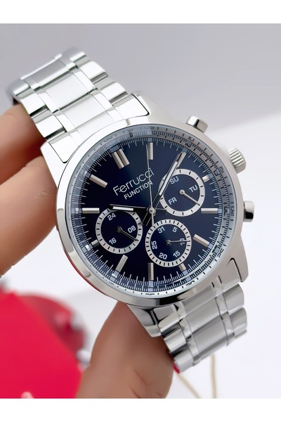 Ferrucci Men's Wristwatch with Steel Cord Function 3 Atm Waterproof with 2 Ye...