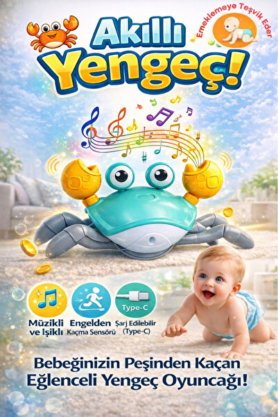 Toyaş Çılgın Danscı Yengeç Emekleme Oyuncağı Şarjlı Hareket Sensörlü Müzikli ...