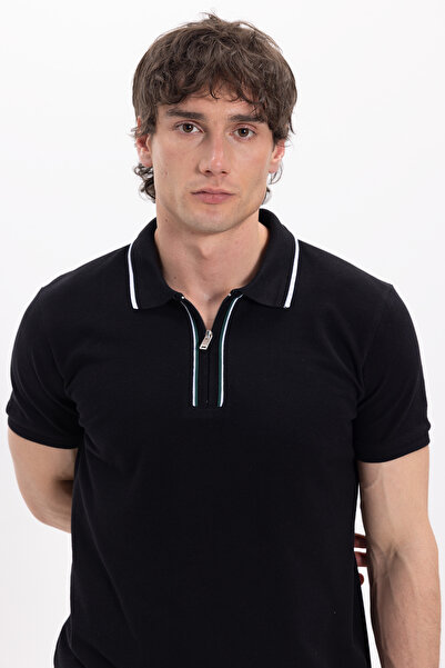 Tudors Ανδρικό μπλουζάκι με λεπτή εφαρμογή, 100% βαμβακερό, κοντομάνικο, με μ...