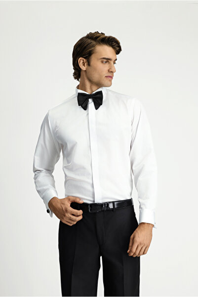 Kiğılı Ata Collar Slim Fit Slim Fit Cotton Shirt