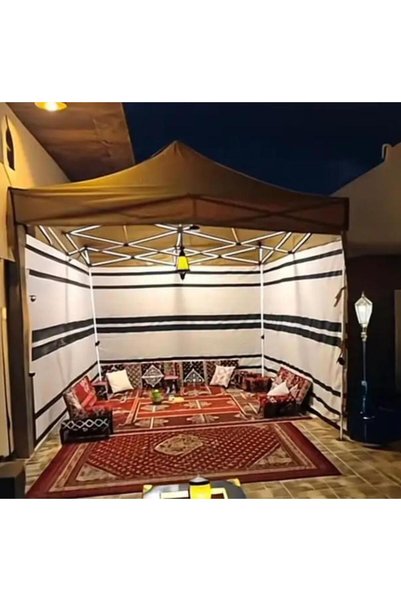 TENTATION HOMME luminum Canopy with Transparent Front, White with Black Line, 3x3 Meters