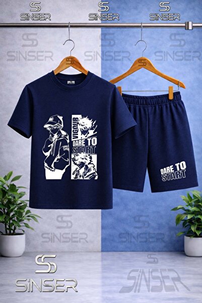 SS SİNSER Children's Dare to Start Byz Printed Crew Neck T-Shirt - Shorts Set