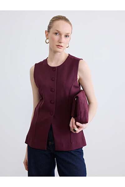 LC Waikiki Burgundy ženski prsluk sa okruglim izrezom od GÜLİS GİYİM