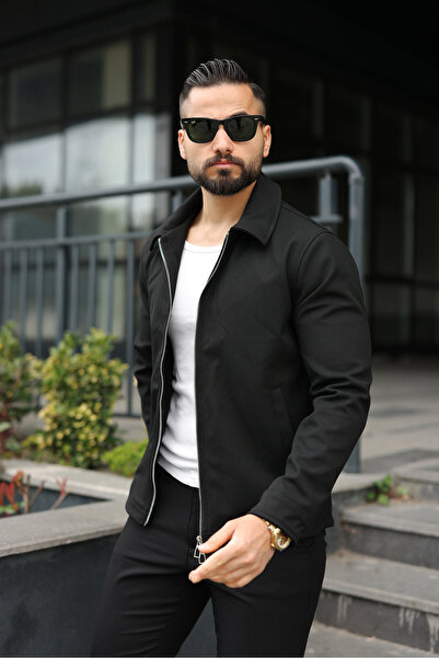 BASEL.CO Βασικό εποχιακό μπουφάν με διπλό φερμουάρ και εμβληματικό σχέδιο