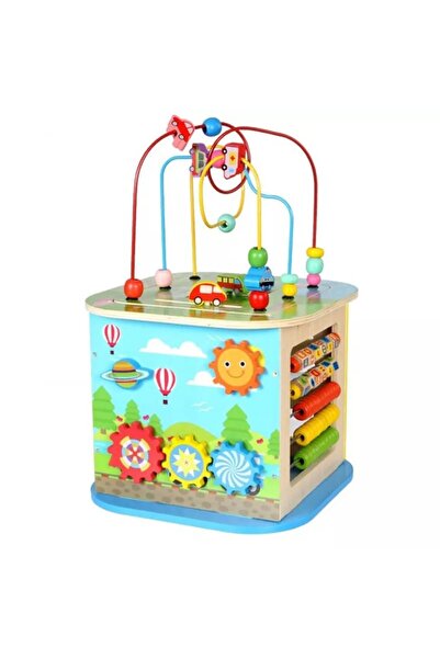 NiceKids Cub educativ 6 in 1 cu labirint animale si abac