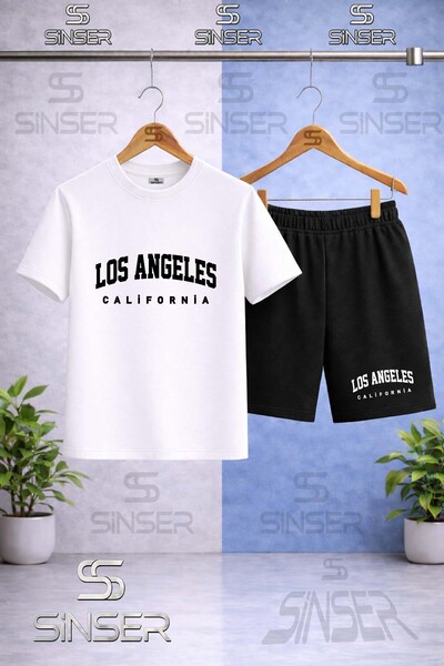 SS SİNSER Kids' Los Angeles California Syh Printed Crew Neck T-Shirt - Shorts...