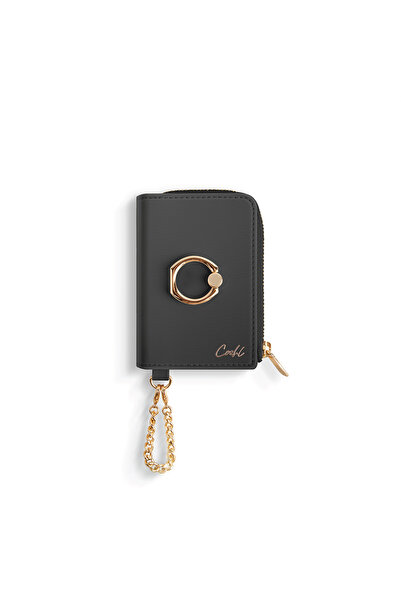Coehl Mirelle Series Magnetic Card Holder with Zipper Compartment and Ring St...