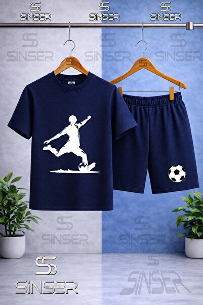 SS SİNSER Παιδικό μπλουζάκι με στάμπα FOOTBALL PLAYER WHITE - Σετ σορτς