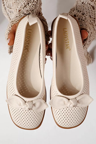 Zaira Γυναικείες μπεζ μπαλαρίνες από οικολογικό δέρμα Amaris # 24875