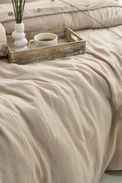 Cyc Atelier 100% Organic Cotton Muslin Anti-Sweat Pillow Pcs Single Duvet Cover Set - Oeko-Tex Certified
