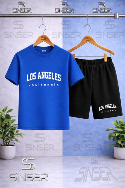 SS SİNSER Kids' Los Angeles California Byz Printed Crew Neck T-Shirt - Shorts...