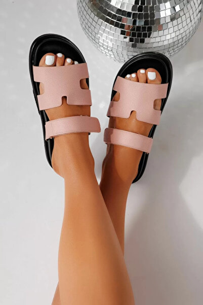 Zaira Γυναικείες ροζ παντόφλες από οικολογικό δέρμα Yarina # 24798