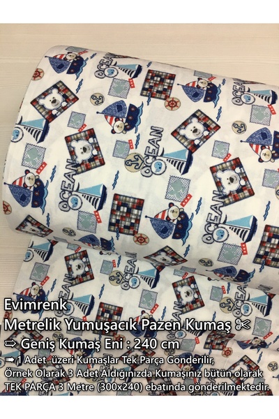 Renk Tekstil Desenli Pazen Yumuşacık Pamuk Metrelik Kumaş - Bebek - Nevresim ...