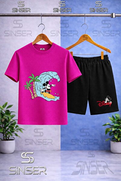 SS SİNSER Παιδικό μπλουζάκι με στάμπα MICKEY SEA SURF με λαιμόκοψη ποδηλάτου ...