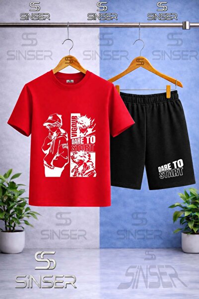 SS SİNSER Children's Dare to Start Byz Printed Crew Neck T-Shirt - Shorts Set
