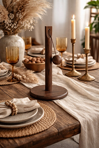 sonnenflügel Stylish Bamboo Vertical Kitchen Paper Towel Holder Modern Qualit...
