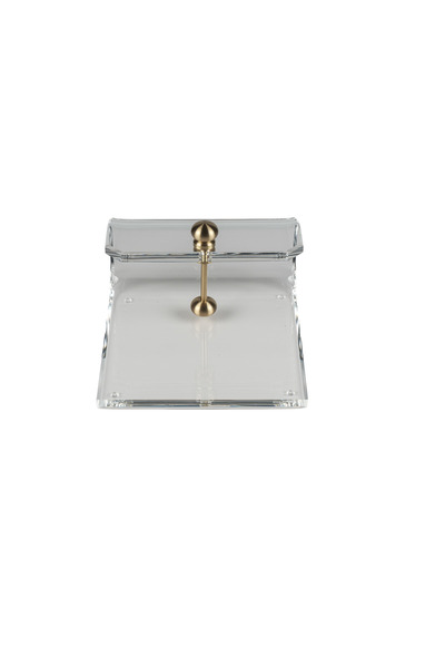Esra Turan Design Transparent Napkin Holder (with Brass Detail)