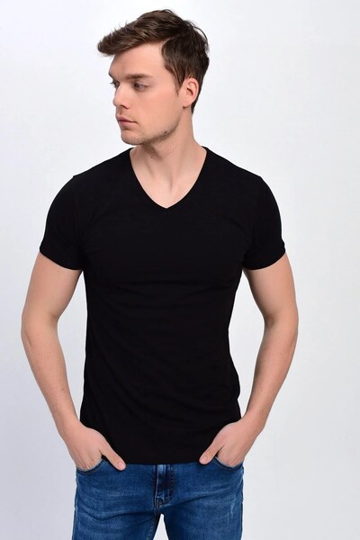 WALKONT DYNAMO 339 ΜΑΥΡΟ ΑΝΔΡΙΚΟ T-SHIRT ΜΕ ΛΑΙΜΟΚΟΨΗ V