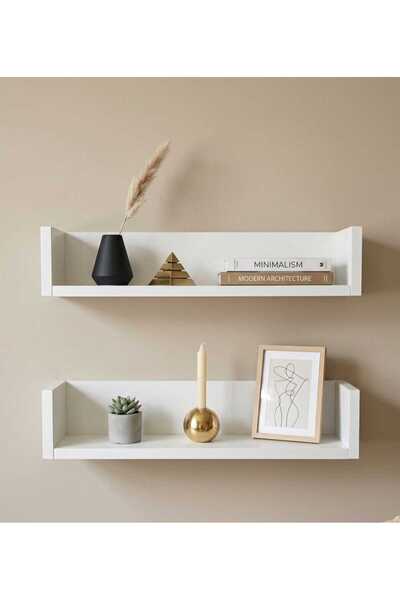 DECORİVA SADE İKİLİ DUVAR RAFI MDF