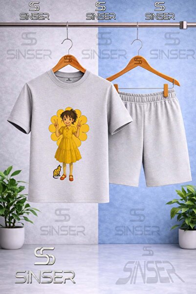 SS SİNSER Παιδικό HVN GIRL ANIME Μπλουζάκι με στάμπα με λαιμόκοψη - Σετ σορτς