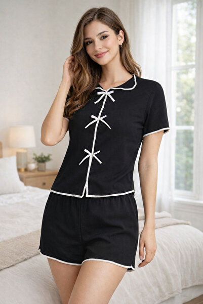 sleeproom Σετ πιτζάμες με φιόγκο και λεπτομέρειες σε σορτς