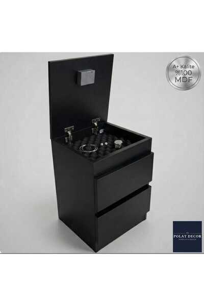 polat decor 1. Sınıf MDF Komodin - RFID Elektronik Anahtarlı Gizli Bölmeli