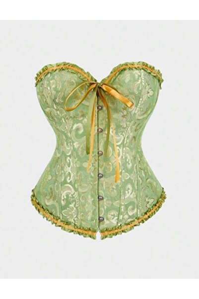 Tual Πράσινο ανάγλυφο μπουστάκι με λεπτομέρεια κορδέλας και χωρίς τιράντες