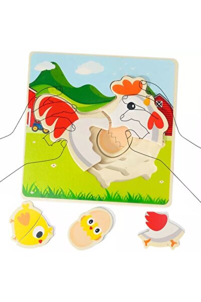 NiceKids Montessori wooden layered puzzle The Chicken
