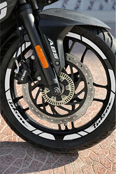 Banxtre Bajaj Pulsar Grubu için Beyaz Jant Şeridi Sticker Seti (12'li)