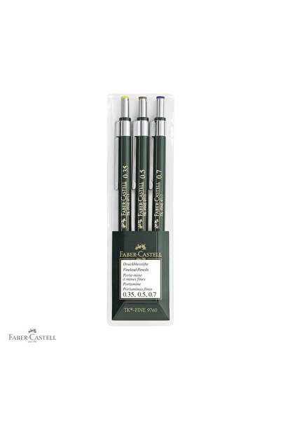 Faber Castell Set de 3 creioane mecanice Faber-Castell TK-Fine 0.35/0.5/0.7mm...