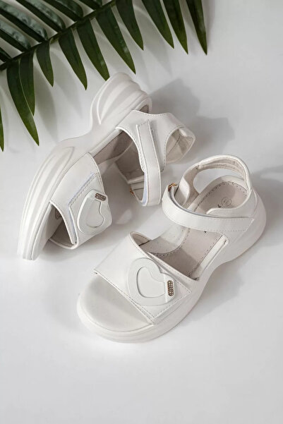 Zaira Λευκά παιδικά σανδάλια από οικολογικό δέρμα Dysis # 24912