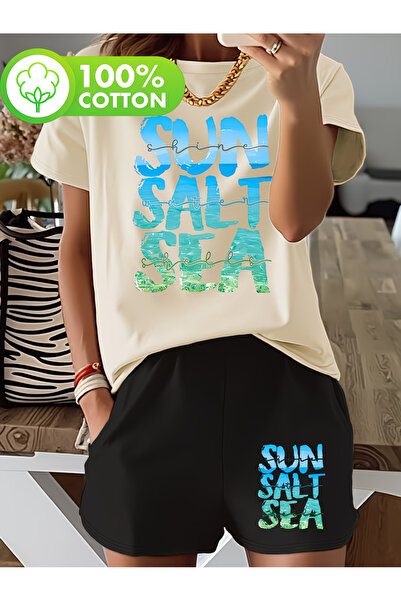 Nivorix Sun Printed Set, Shorts and T-Shirt Set