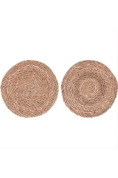 WoodBay Ψάθινα 2 τεμάχια διακοσμητικά φυσικά χειροποίητα στρογγυλά σουβέρ 20 ...
