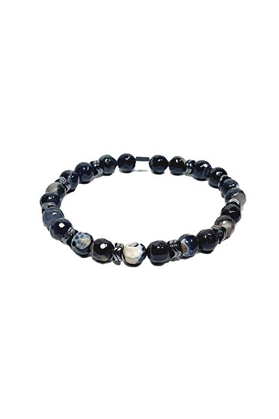 Janti Jtss26Blk1836 Eye Agate Hematite Natural Stone Black 8 mm Guaranteed Fl...