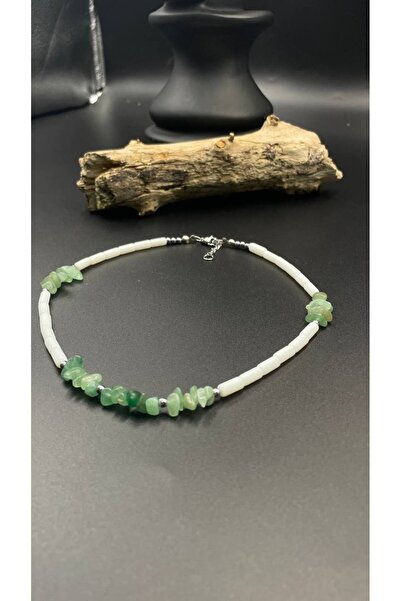 magıcgrange Natural Stone Women's Necklace – Turquoise, Amethyst, Citrine, Aventurine, Pink Quartz, Jasper – Handmade Minimalist Stylish