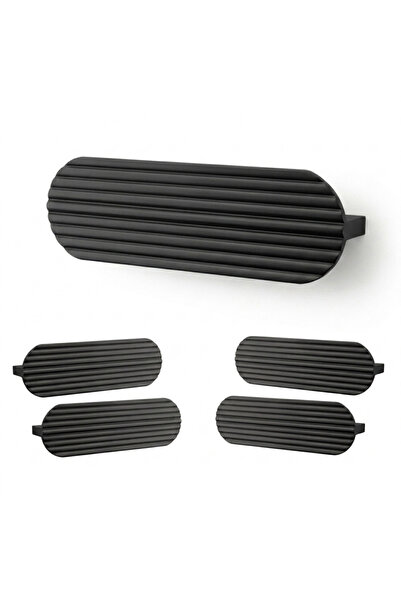 Badem10 Aytuğ Metal (128 mm-12,8 cm) Μαύρη ματ λαβή (5 τεμάχια) Έπιπλα Κουζίν...