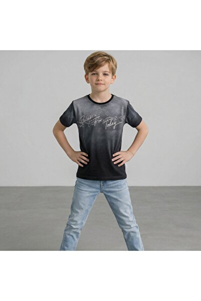 NR NarRengi Μπλουζάκι για αγόρια με στάμπα ντεγκραντέ, βαμβακερό, καλοκαιρινό...