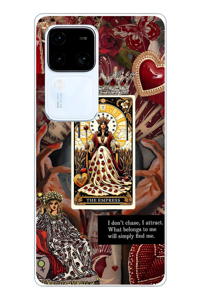FLAMENKO حافظة هاتف شفافة متوافقة مع Vivo V30 من Empress Queen Tarot