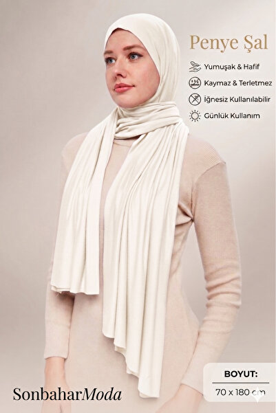 Sonbaharmoda Women's Hijab Luxury Combed Cotton Shawl – Non-Slip, Soft, All-S...