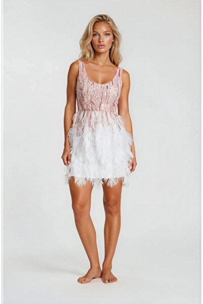 Vanni Couture Rochie Roz Mix Pene