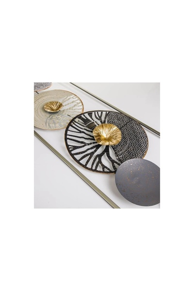 ELITECOMMERCEMARKET Tablou Decorativ de Perete cu Discuri Metalice in Rama Aurie