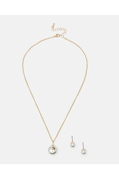 REDTAG Women Gold Letter Meem Necklace Set