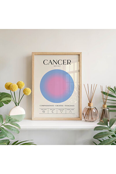 Pegziz Astrološka karta zodijaka Rak - Moderna minimalna zidna slika