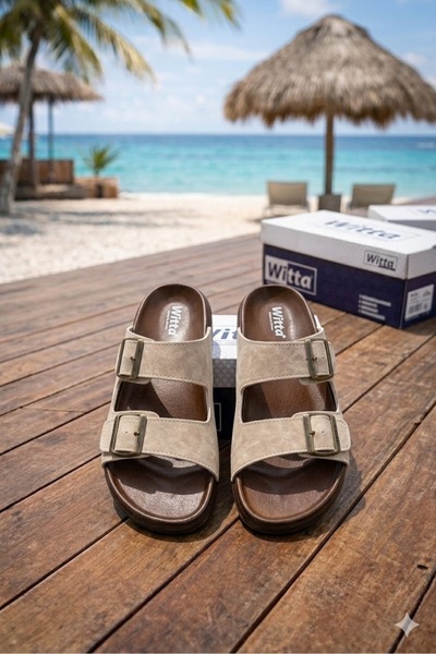 Witta unisex αντιολισθητική σόλα με διπλή πόρπη, καθημερινές παντόφλες παραλί...